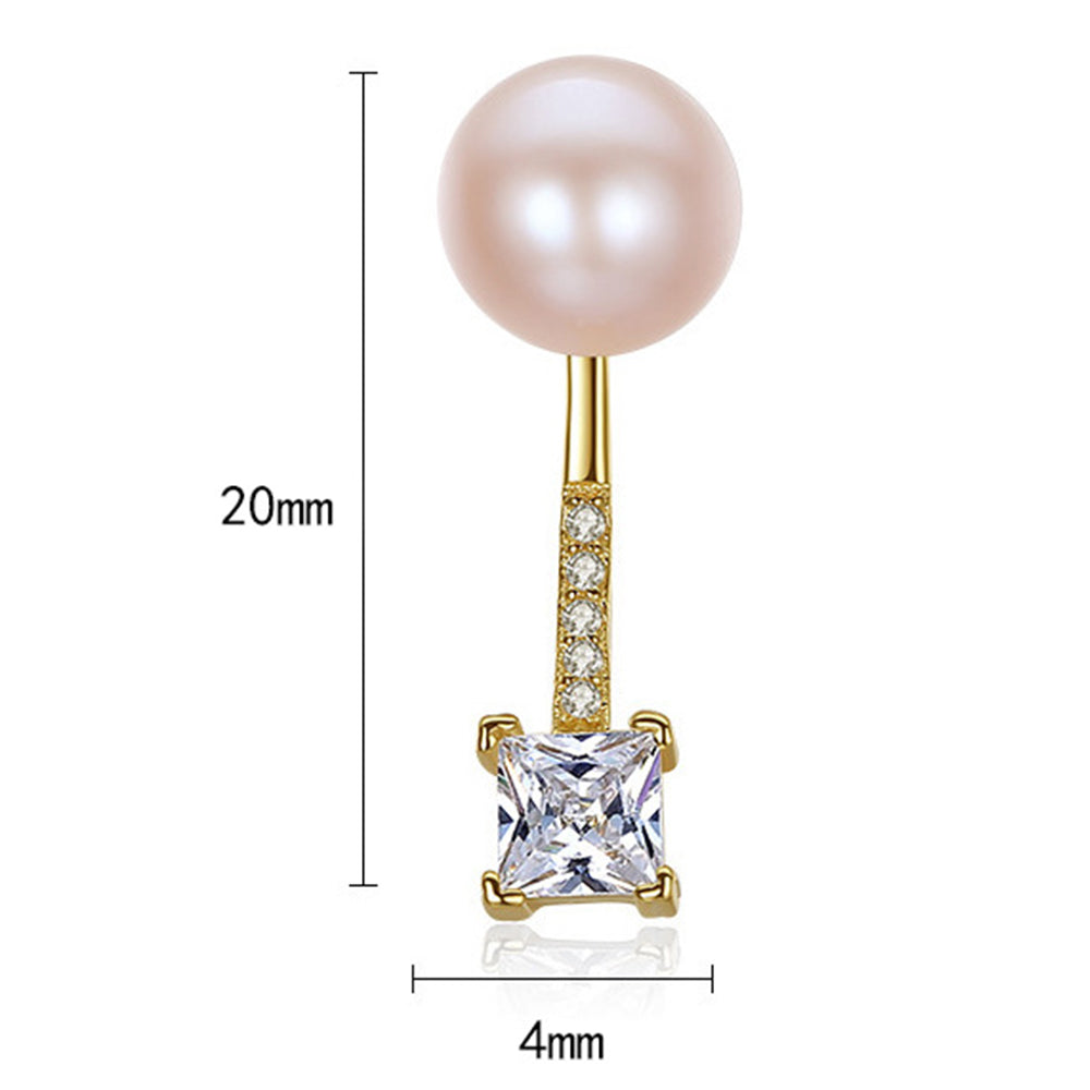 925 Sterling Silver Natural Pearl Drop Earrings Fashion Jewelry Gift for Women Girls
