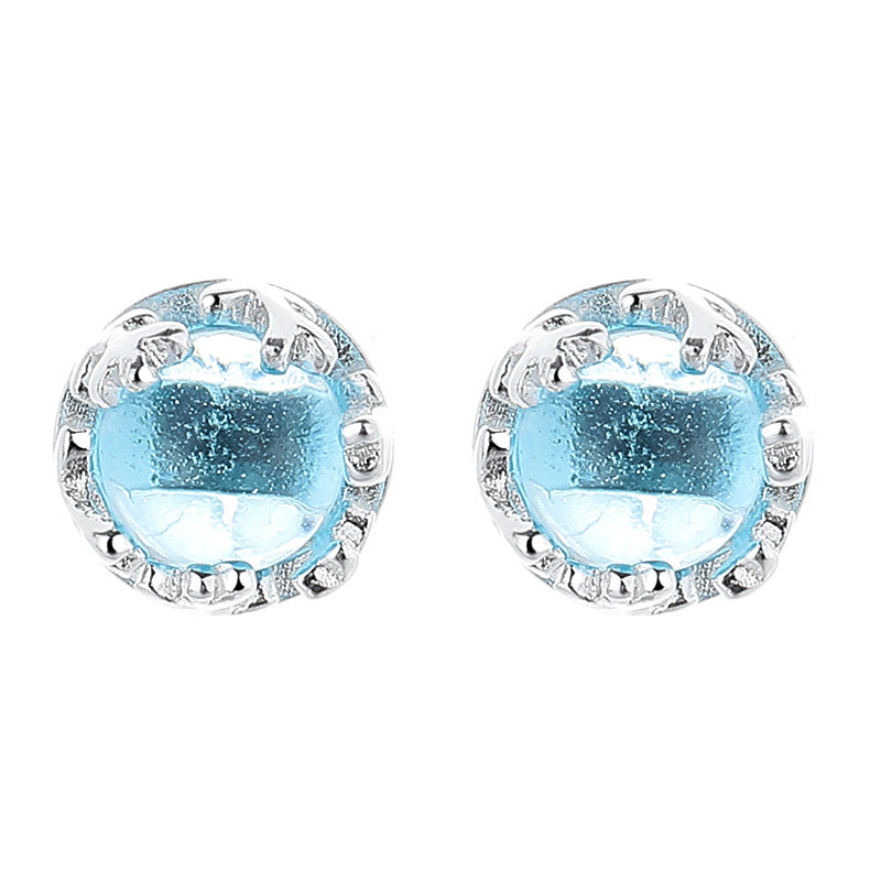 925 Sterling Silver Moonstone Screw Back Stud Earrings