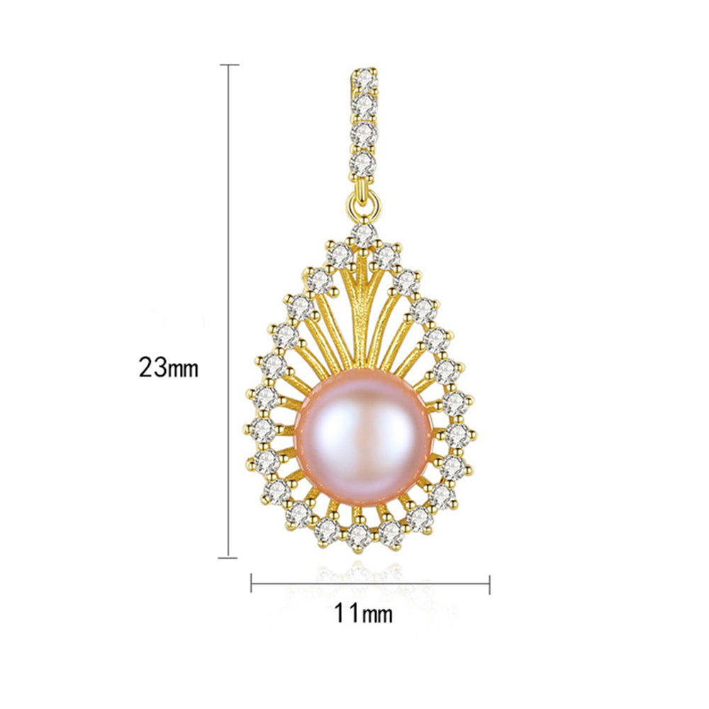 925 Sterling Silver Natural Pearl Drop Earrings Fashion Jewelry Gift for Women Girls