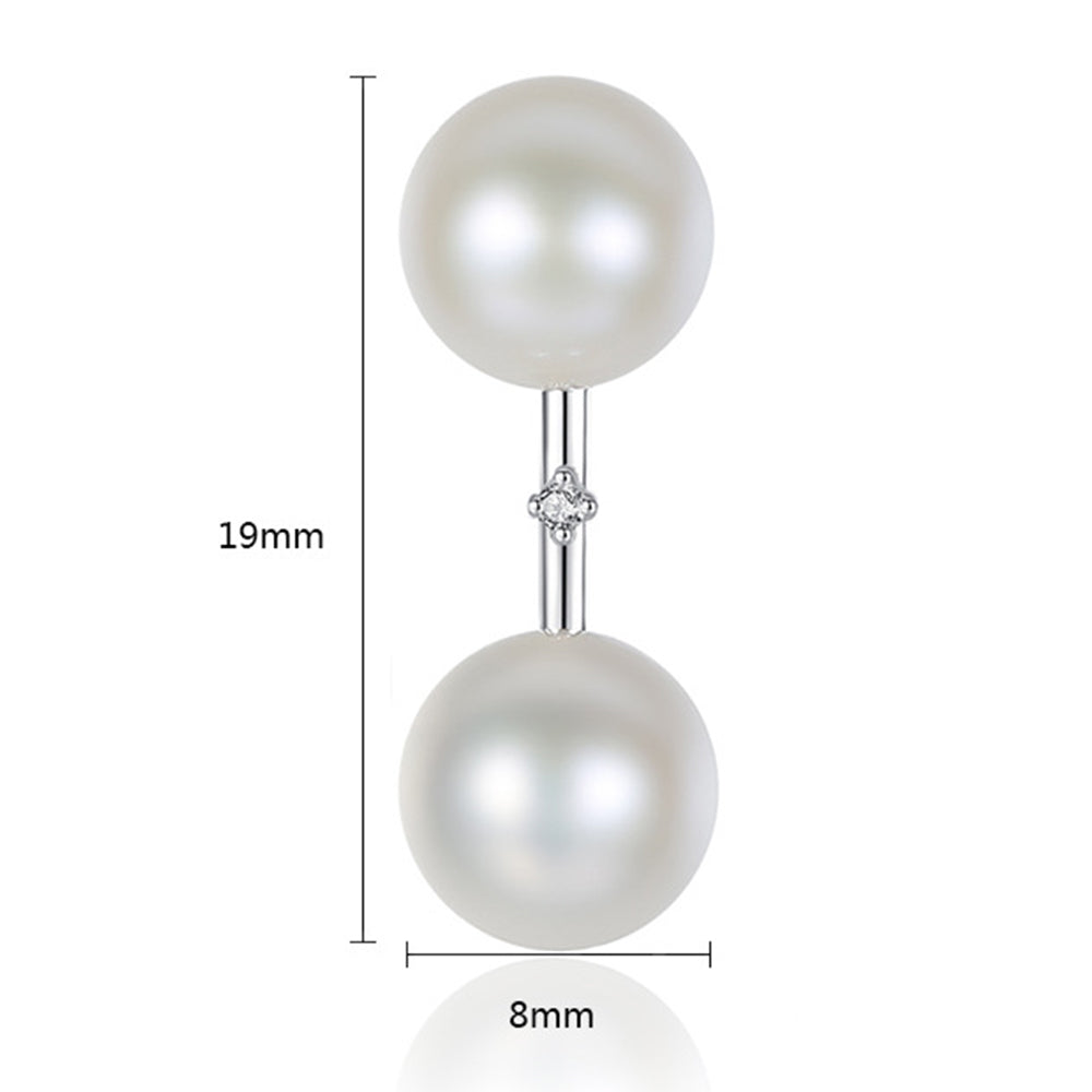 925 Sterling Silver Natural Pearl Long Drop Earrings Fashion Jewelry Gift for Women Girls