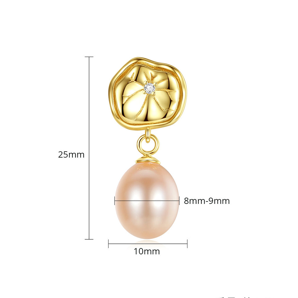 925 Sterling Silver Natural Pearl Drop Earrings Fashion Jewelry Gift for Women Girls