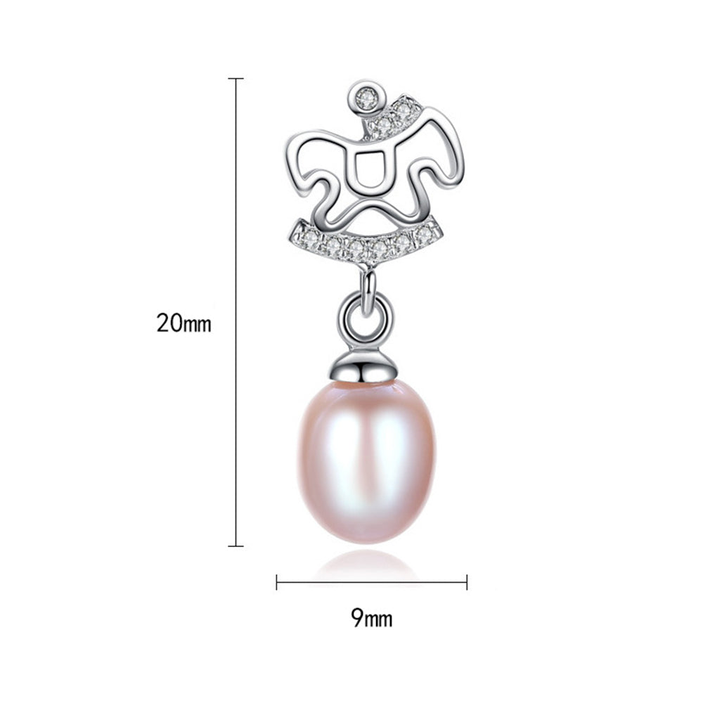 925 Sterling Silver Natural Pearl Drop Earrings Fashion Jewelry Gift for Women Girls