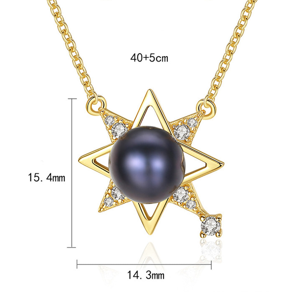 925 Sterling Silver Natural Pearl Drop Necklace Fashion Jewelry Gift for Women Girls