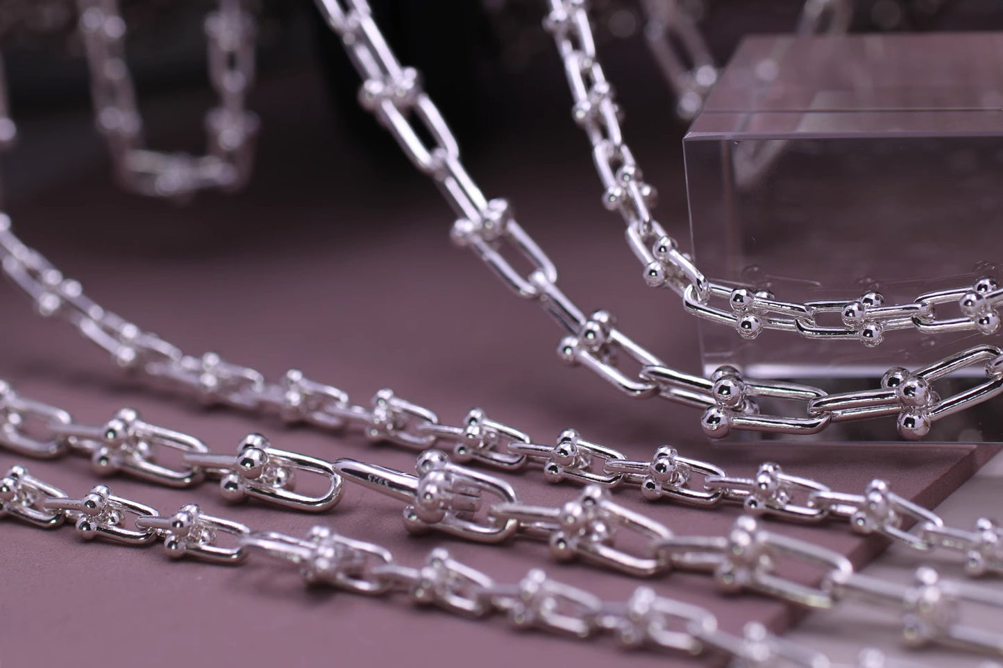 925 Sterling Silver U Shaped Link Chain