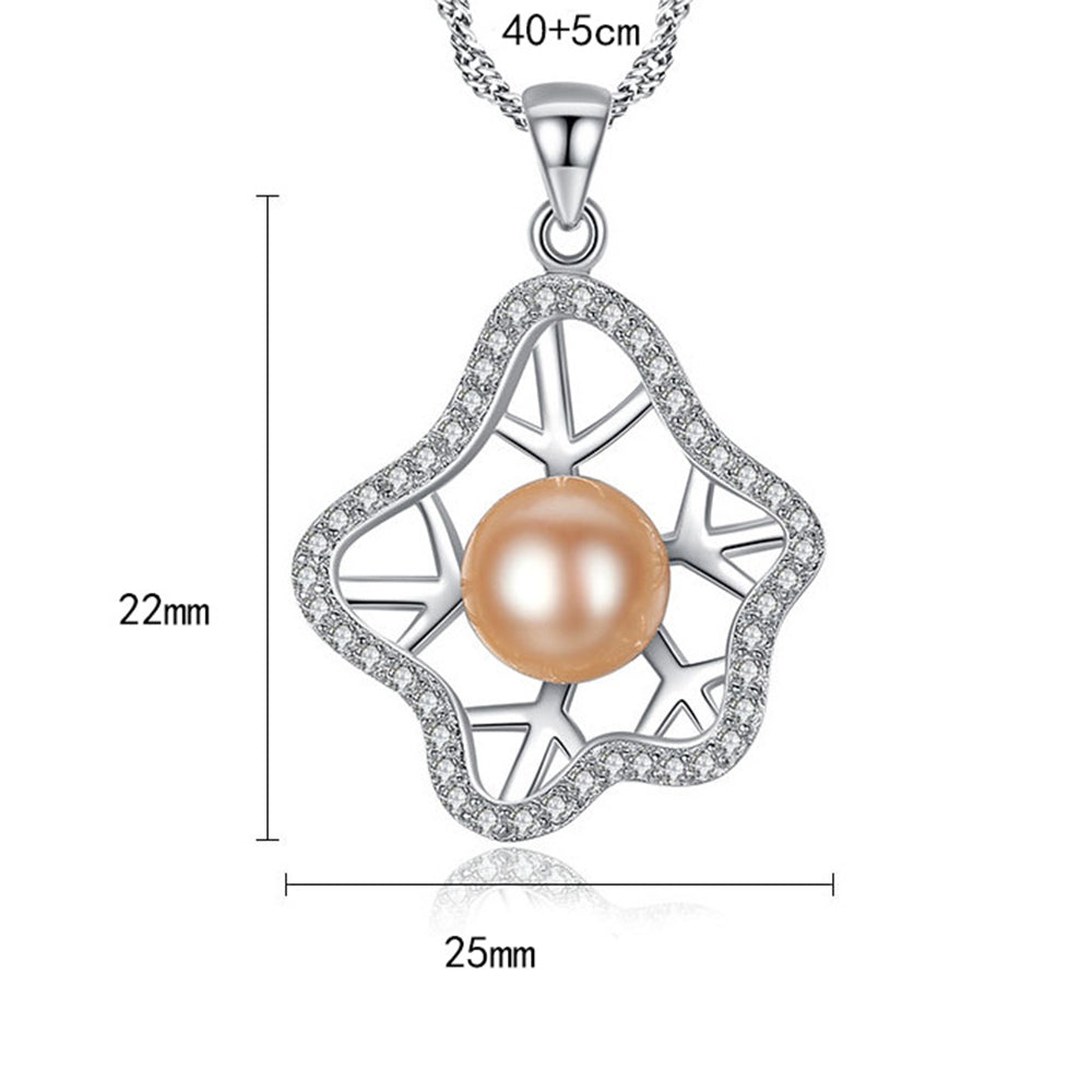 925 Sterling Silver Natural Pearl Drop Necklace Fashion Jewelry Gift for Women Girls