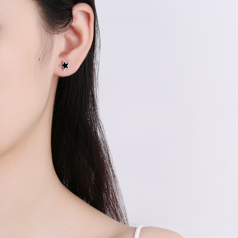 925 Sterling Silver Star Screwed Earrings
