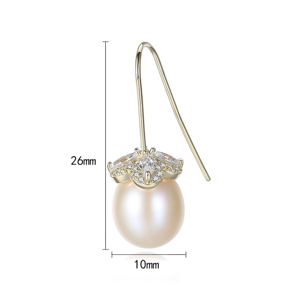 Pendientes colgantes de perla natural de plata de ley 925, joyería de moda, regalo para mujeres y niñas.