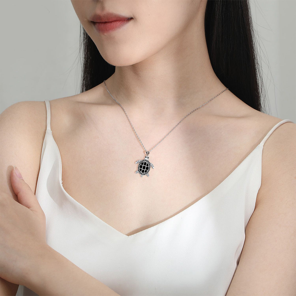 Copper With Silver Plated Turtle Pendant Necklace