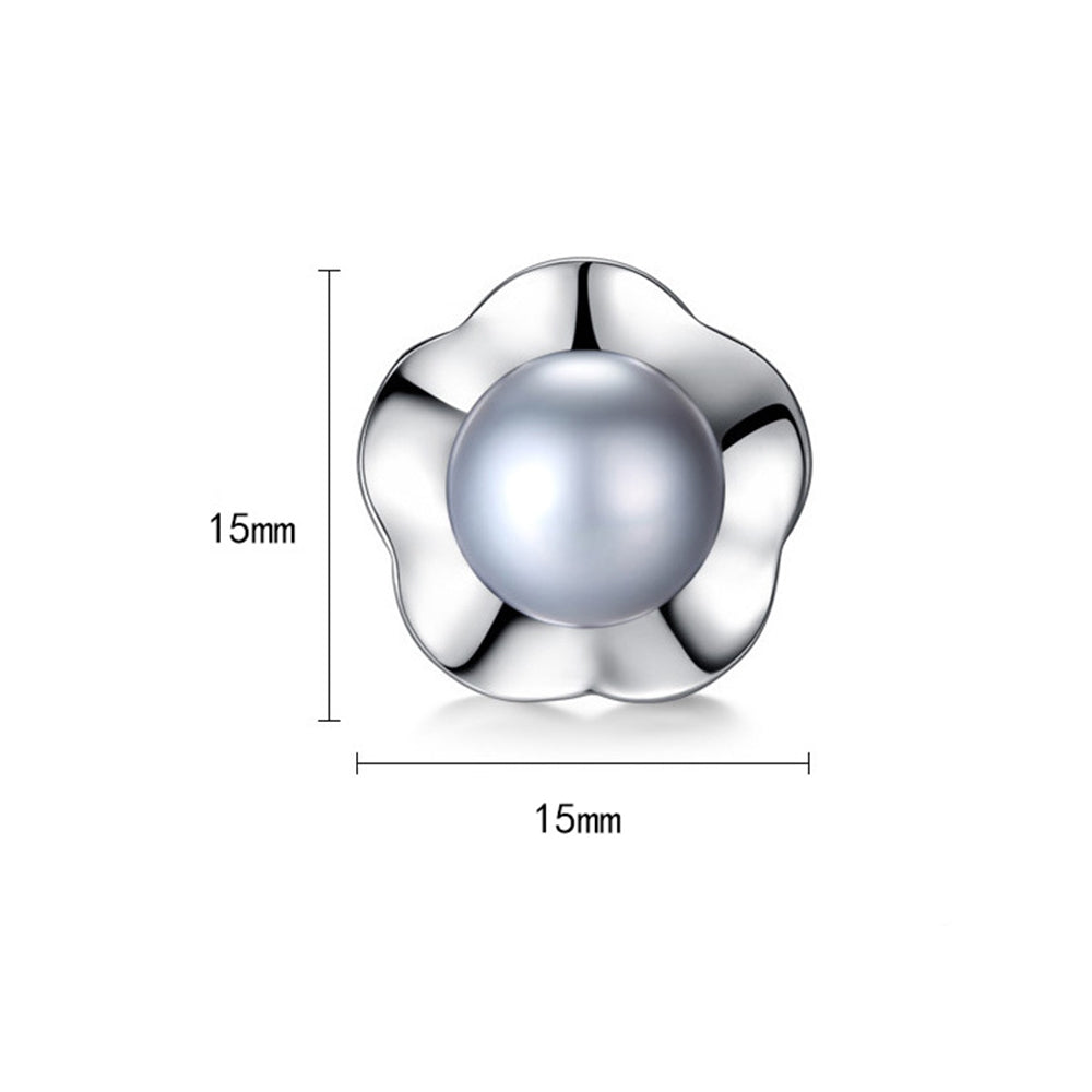 925 Sterling Silver Natural Pearl Stud Earrings Fashion Jewelry Gift for Women Girl