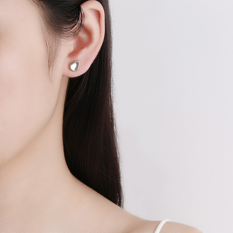 925 Sterling Silver Moonstone Screwed Earrings