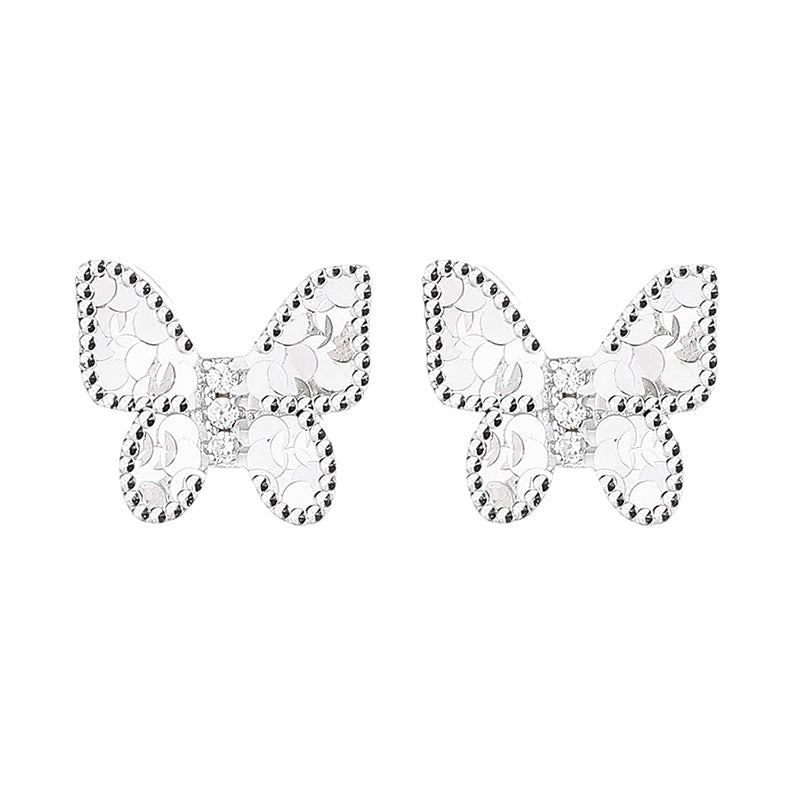 925 Sterling Silver Butterfly Screw Back Stud Earrings