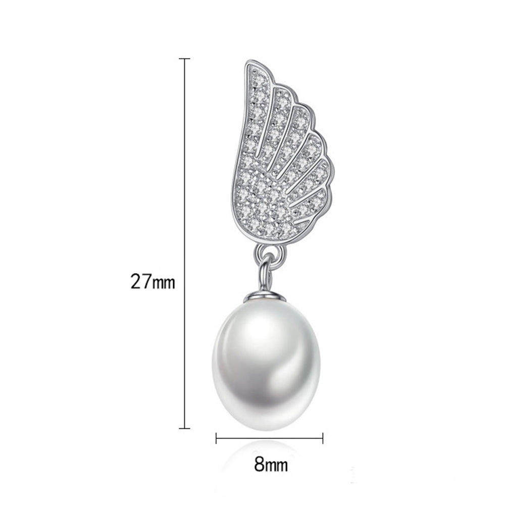 925 Sterling Silver Natural Pearl Long Drop Earrings Fashion Jewelry Gift for Women Girls