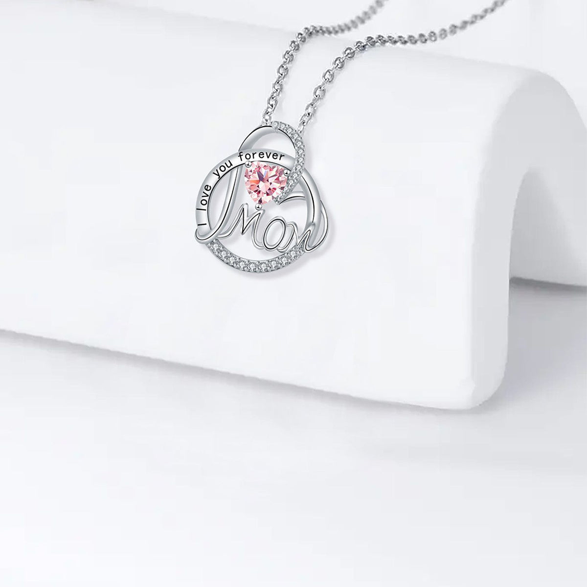 Copper With Silver Plated Mom Pendant Necklace