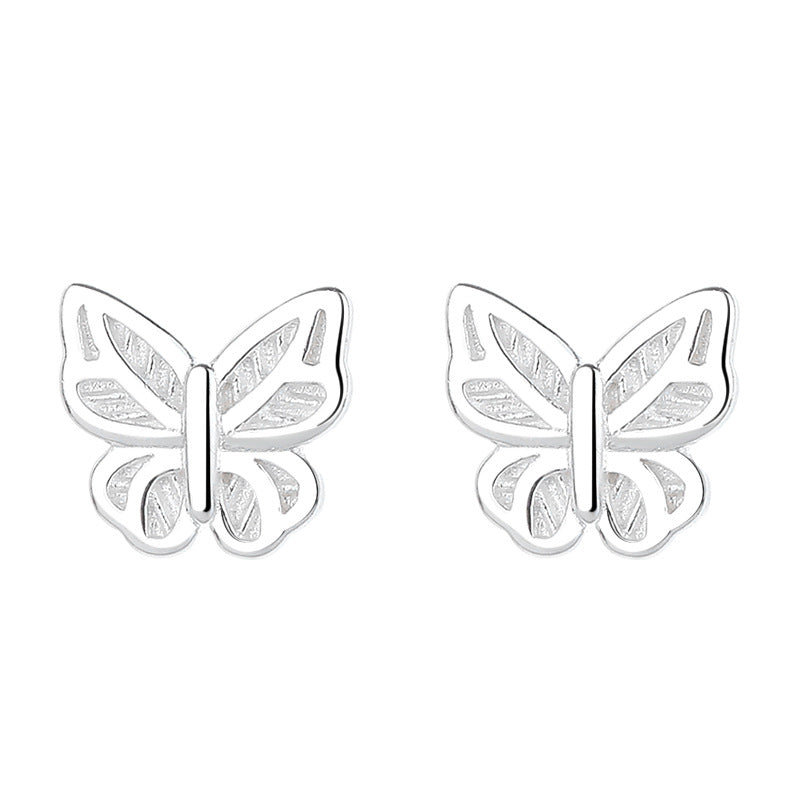 925 Sterling Silver Butterfly Screw Back Stud Earrings