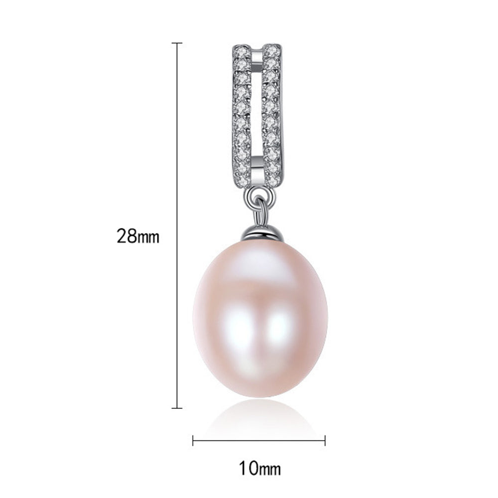 925 Sterling Silver Natural Pearl Drop Earrings Fashion Jewelry Gift for Women Girls