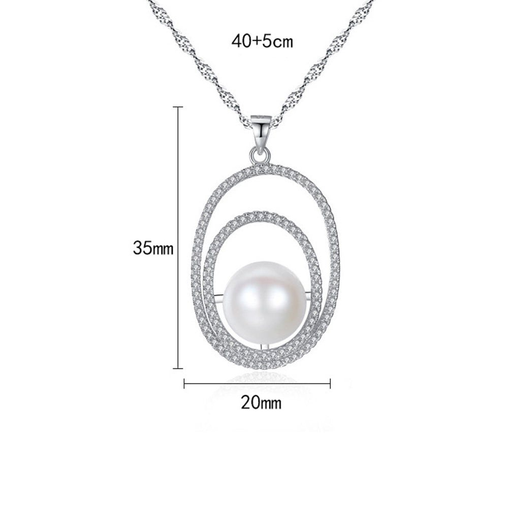 925 Sterling Silver Natural Pearl Drop Necklace Fashion Jewelry Gift for Women Girls
