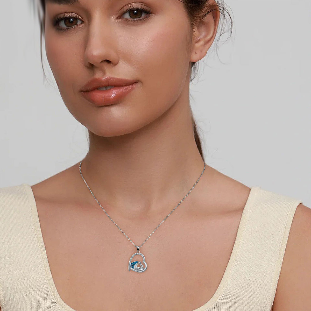 Copper With Silver Plated Heart Pendant Necklace