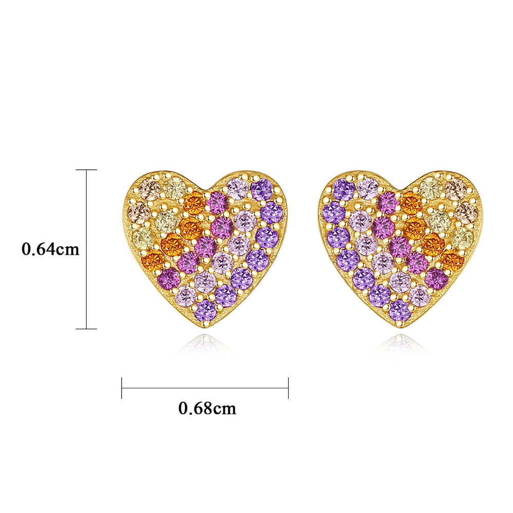 925 Sterling Silver Heart Earrings Fashion Jewelry Gift for Women Girls
