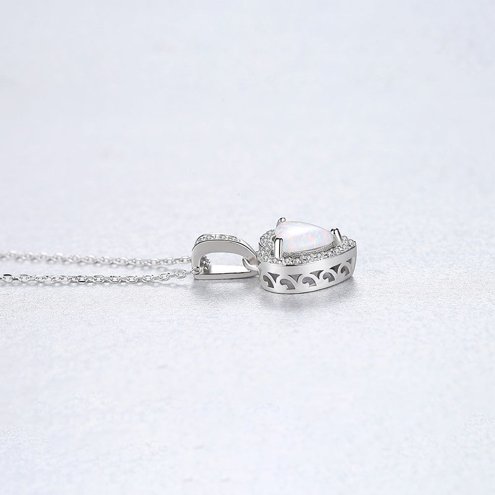925 Sterling Silver Heart Necklace Fashion Jewelry Gift for Women Girls