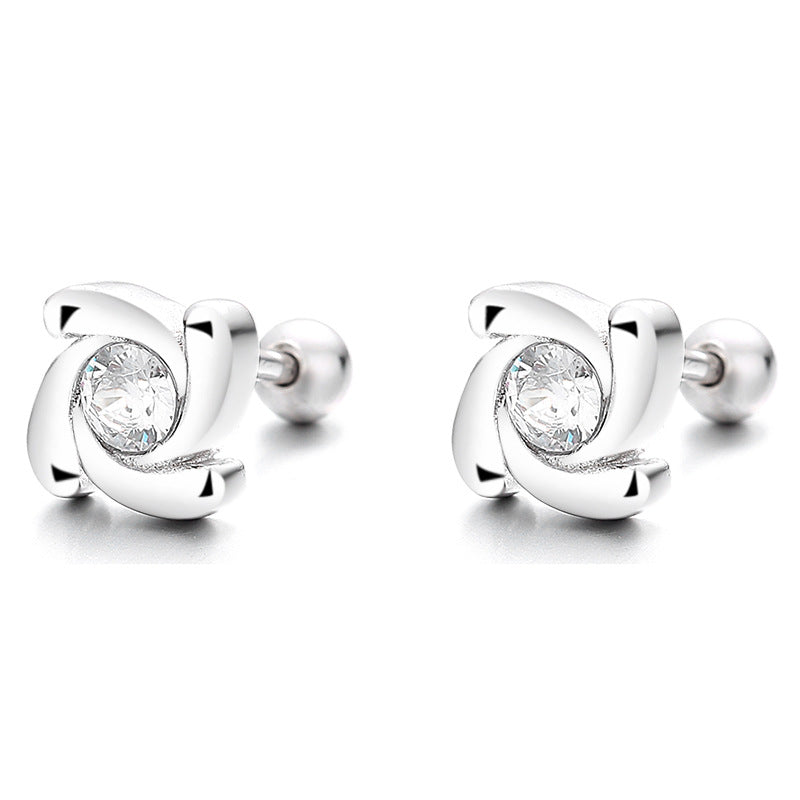 925 Sterling Silver Screw Back Stud Earrings