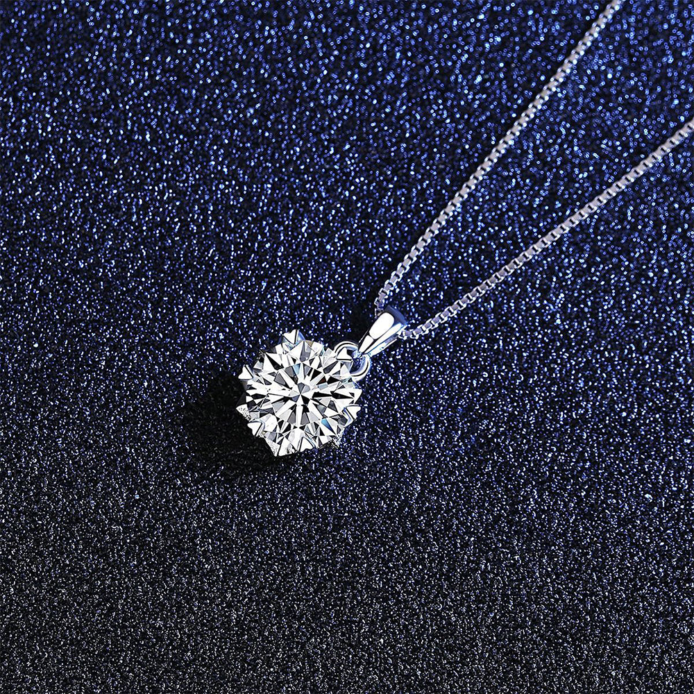 925 Sterling Silver Zircon Necklace Fashion Jewelry Gift for Women Girls