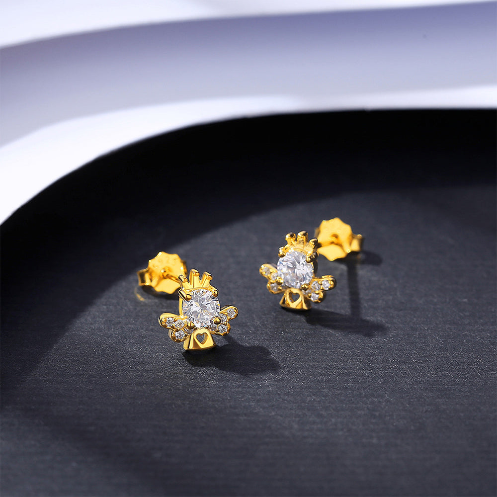 925 Sterling Silver Angel Earrings Fashion Jewelry Gift for Women Girls