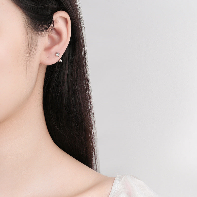 925 Sterling Silver Screw Back Stud Earrings