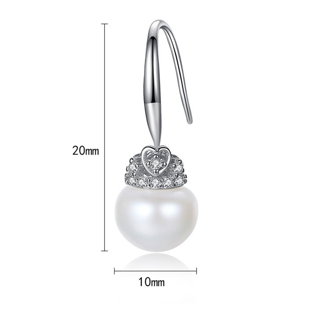 Pendientes colgantes de perla natural de plata de ley 925, joyería de moda, regalo para mujeres y niñas.