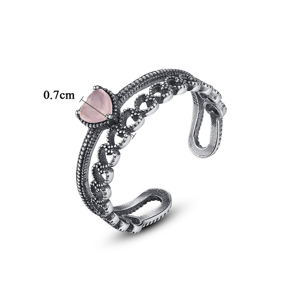 925 Sterling Silver Heart Ring Fashion Jewelry Gift for Women Girls