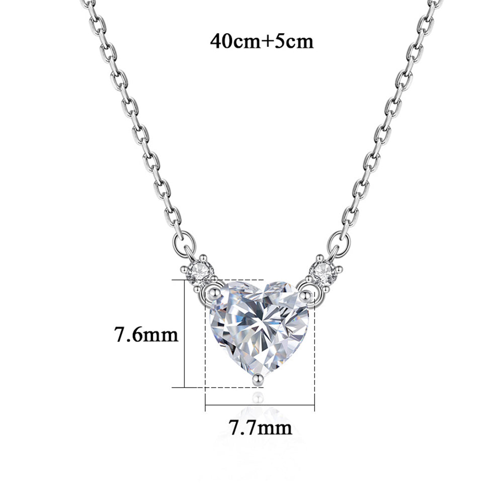 925 Sterling Silver Heart Necklace Fashion Jewelry Gift for Women Girls