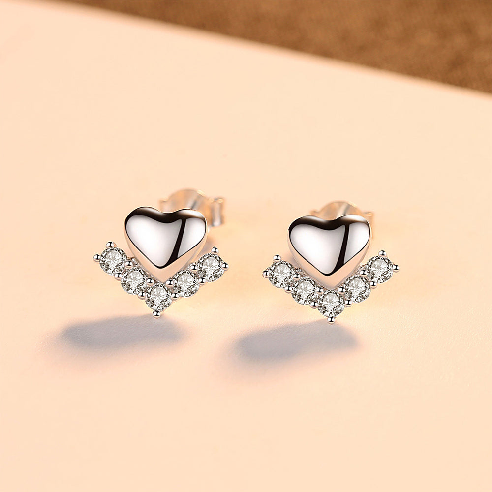 925 Sterling Silver Heart Earrings Fashion Jewelry Gift for Women Girls