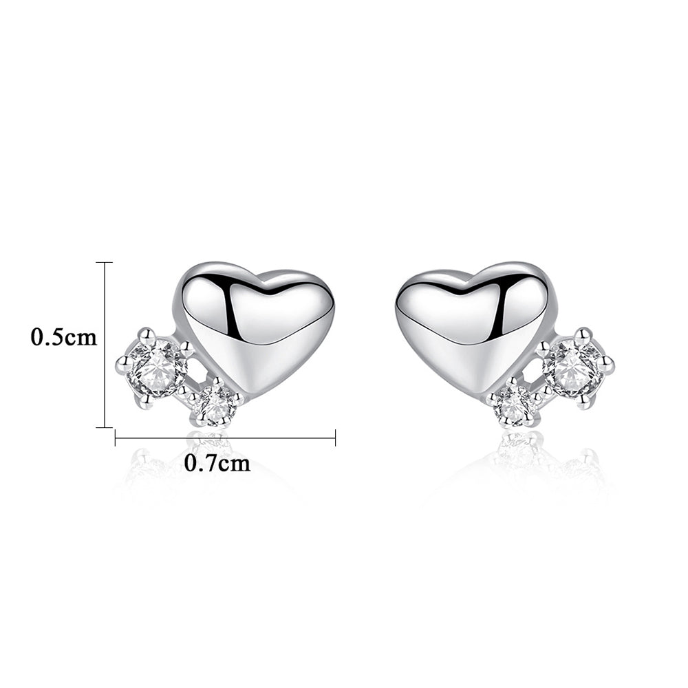 925 Sterling Silver Heart Earrings Fashion Jewelry Gift for Women Girls