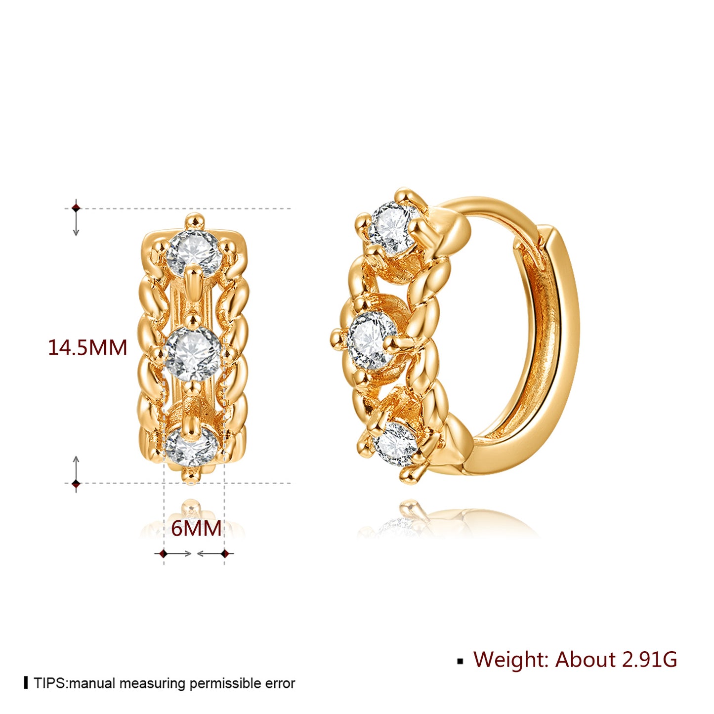 Brass With Plated Fashion Jewelry Earrings