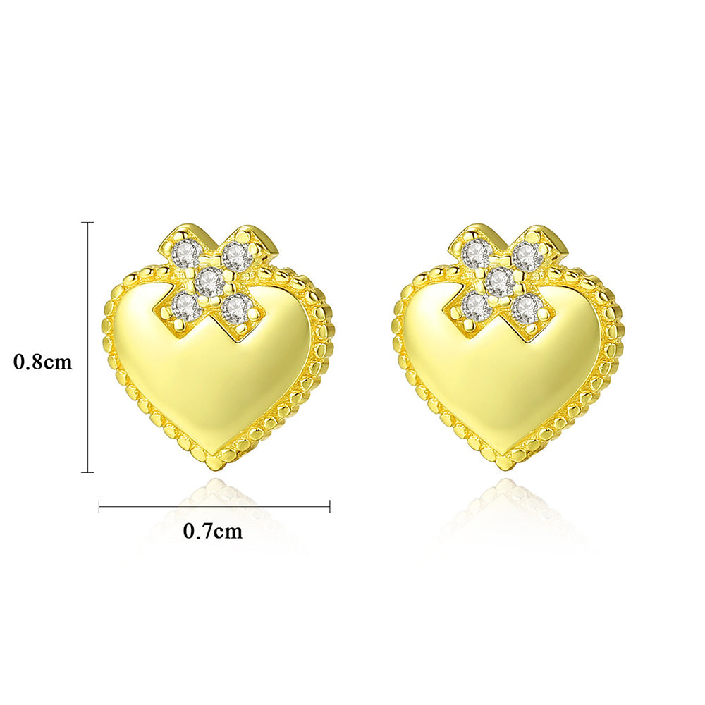 925 Sterling Silver Heart Earrings Fashion Jewelry Gift for Women Girls