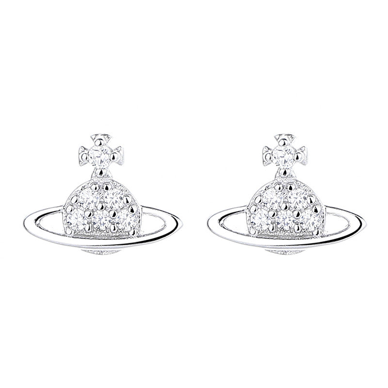925 Sterling Silver Satellite Screw Back Stud Earrings