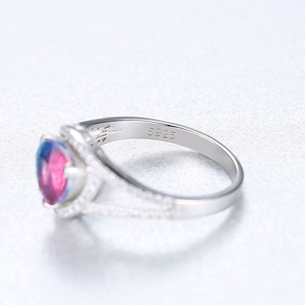 925 Sterling Silver Zircon Ring Fashion Jewelry Gift for Women Girls