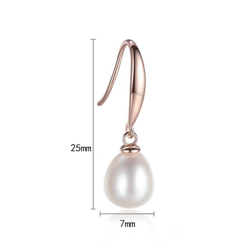 Pendientes de gancho con perla natural de plata de ley 925, joyería de moda, regalo para mujeres y niñas.