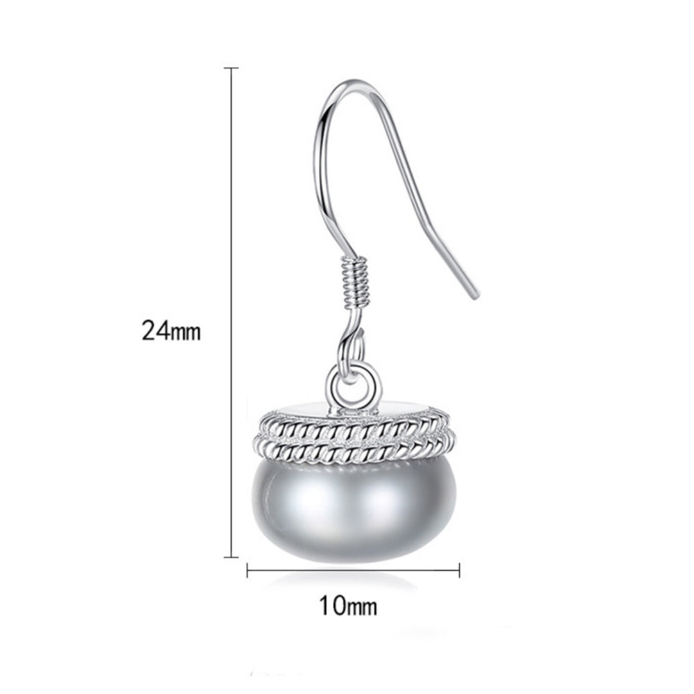 925 Sterling Silver Natural Pearl Drop Earrings Fashion Jewelry Gift for Women Girls