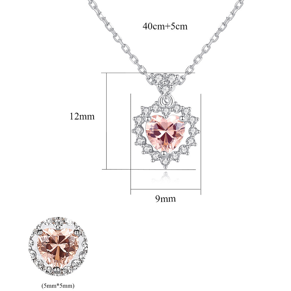 925 Sterling Silver Drop Zircon Necklace Fashion Jewelry Gift for Women Girls