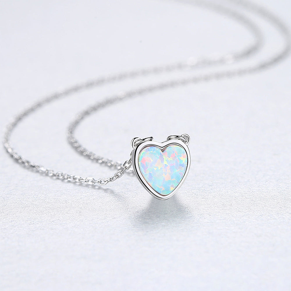 925 Sterling Silver Heart Necklace Fashion Jewelry Gift for Women Girls