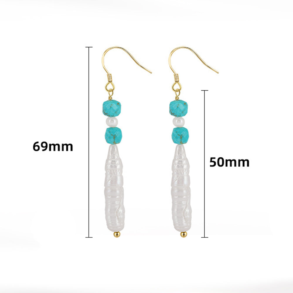 925 Sterling Silver Natural Pearl Earrings Fashion Jewelry Gift for Women Girl