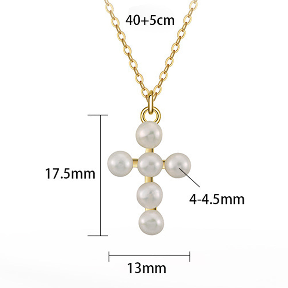 925 Sterling Silver Natural Pearl Necklace Fashion Jewelry Gift for Women Girls