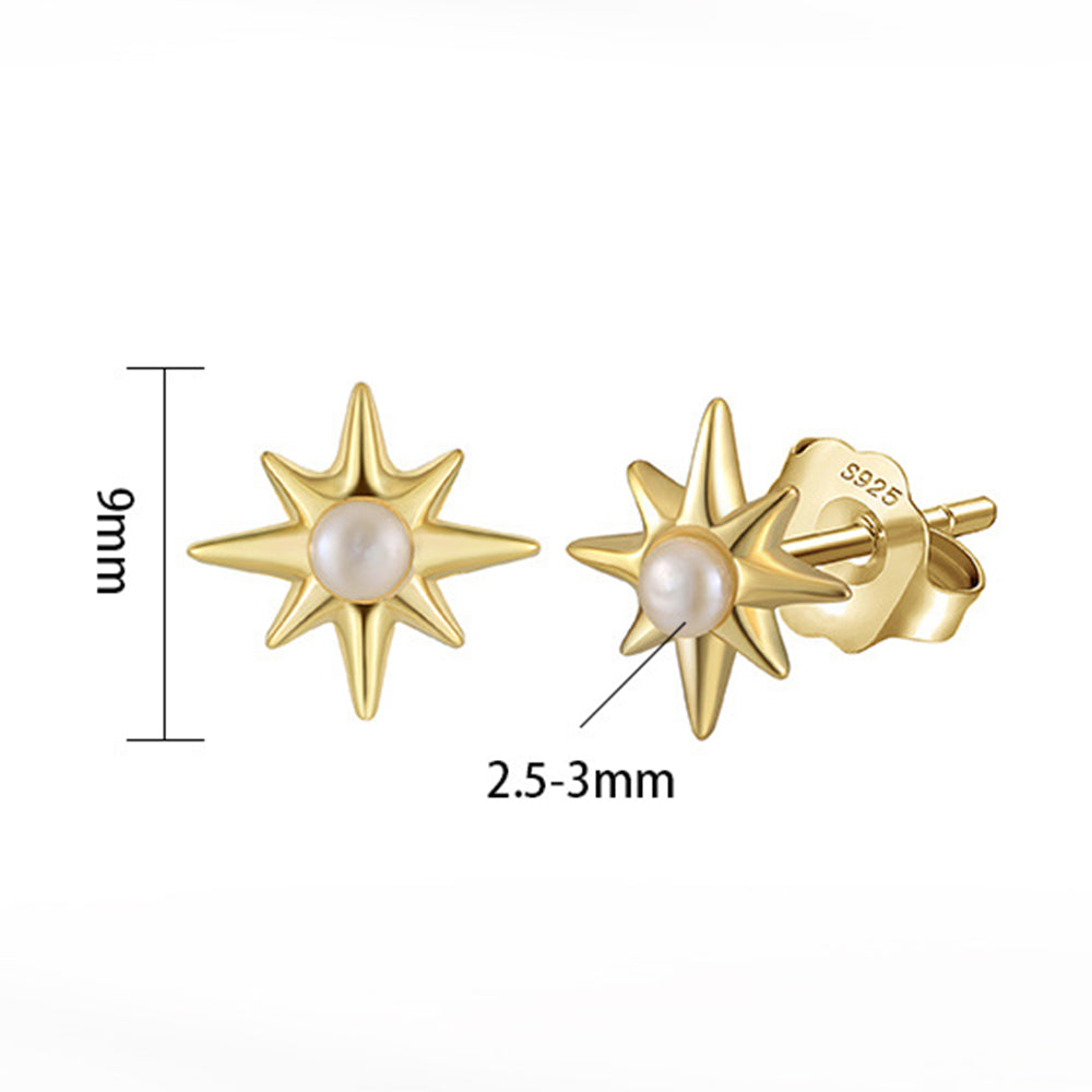 925 Sterling Silver Natural Pearl Earrings Fashion Jewelry Gift for Women Girl
