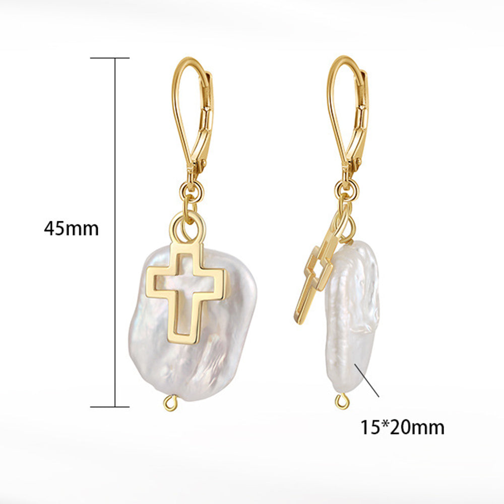 925 Sterling Silver Natural Pearl Earrings Fashion Jewelry Gift for Women Girl