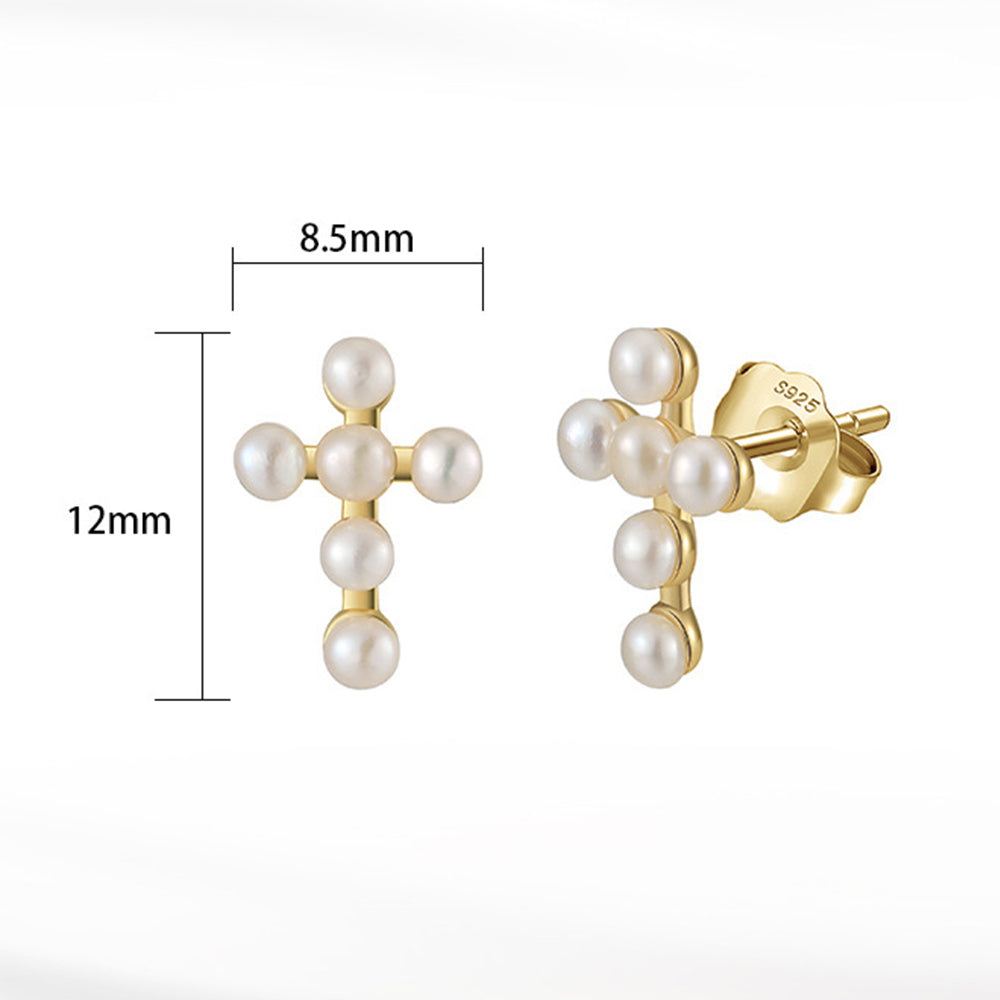 Pendientes de perlas naturales de plata de ley 925, joyería de moda, regalo para mujeres y niñas.