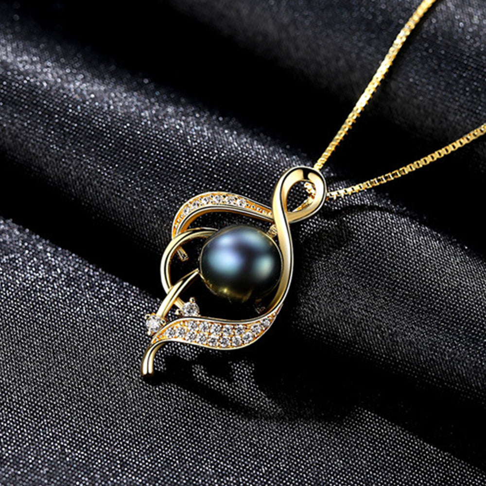 925 Sterling Silver Natural Pearl Drop Necklace Fashion Jewelry Gift for Women Girls