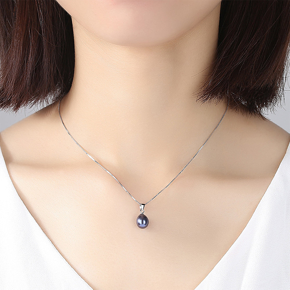 925 Sterling Silver Natural Pearl Drop Necklace Fashion Jewelry Gift for Women Girls