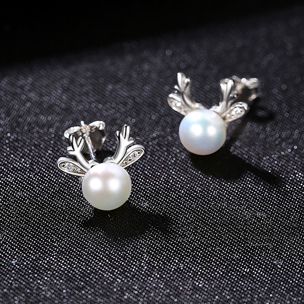 Pendientes colgantes de perla natural de plata de ley 925, joyería de moda, regalo para mujeres y niñas.