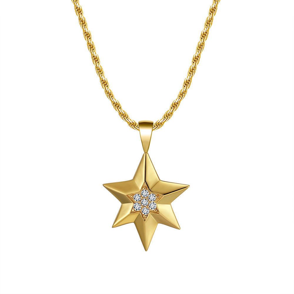 925 Sterling Silver Star Pendant Necklace