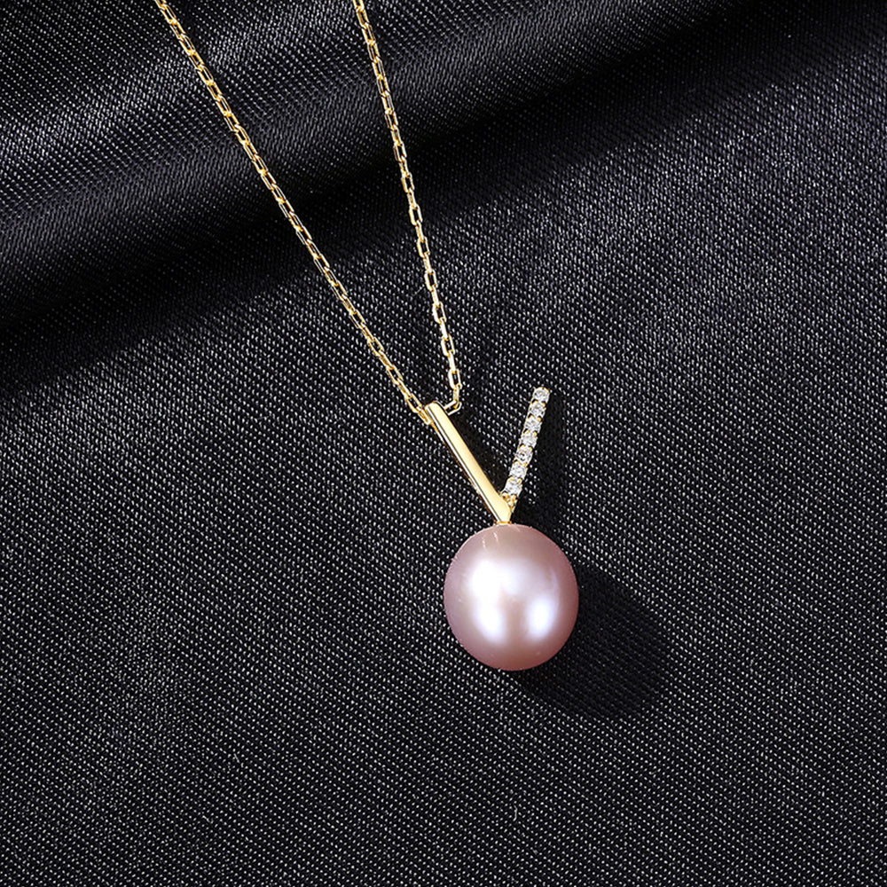 925 Sterling Silver Natural Pearl Drop Necklace Fashion Jewelry Gift for Women Girls